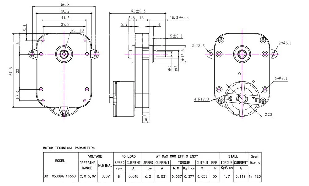 Watch Winder DC Motor Drawing Repair Accessories Replacement Motor Power  Tool Parts