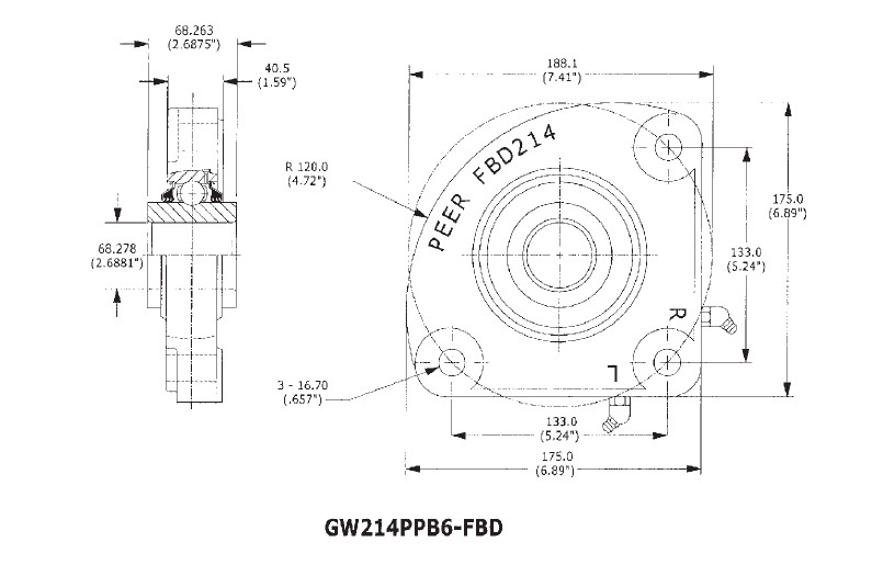 Nonstandard Agricultural Machinery Bearing GW214PPB6-FBD High Mechanical Efficiency For Disc Plough GCR15