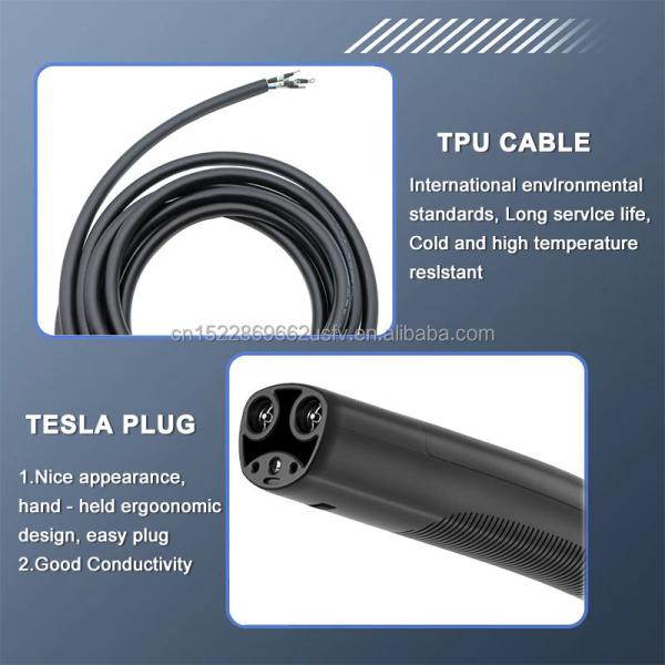 Olink 16A 32A 48A 80A Tesla EV Cable NACS Plug Tesla Connector for Level 2 Charger or Charging Station 5m Cord