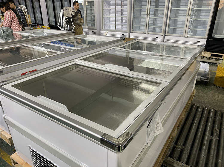 High quality Store Supermarket Supplies Double-side Island Freezer