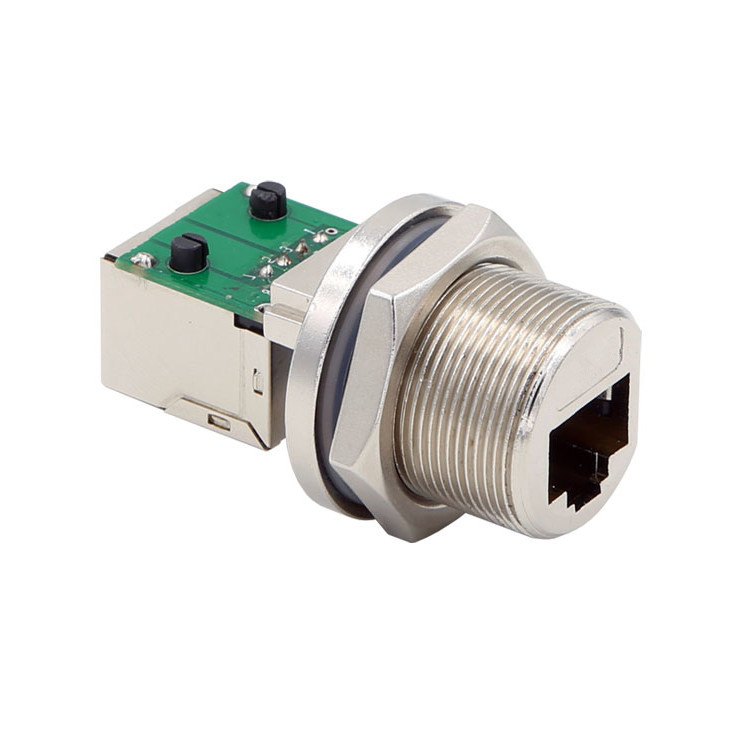 Waterproof, RJ45 connector, metal housing, IP67， RJ45 Modular Jack , HULYN