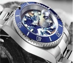 China 300 Meters Waterproof Diving Watch ceramic Stainless Steel Strap wholesale