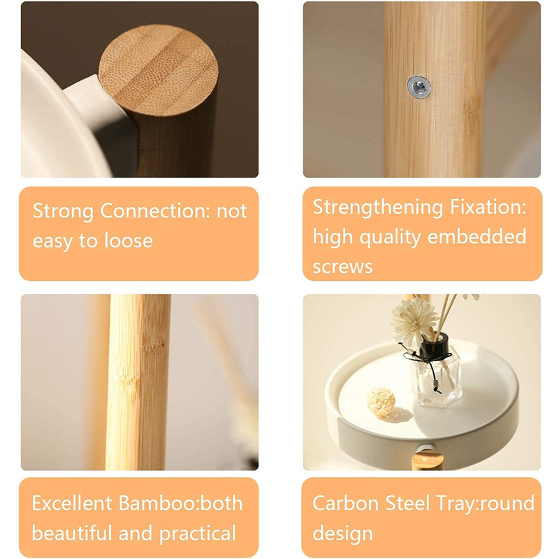 2 Tier Tall Corner Bamboo Plant Holder Indoor Wooden Flower Stands