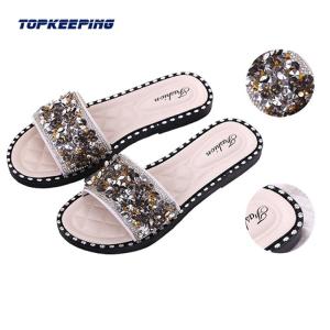 China Summer Glitter PVC Jelly Slippers Womens Slide Sandal wholesale