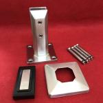Durable Frameless Glass Balustrade Fixings , Stainless Steel Square Glass