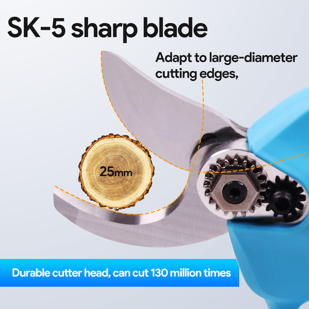 Swansoft Finger Protection Secateurs Battery Operated Scissor 25mm Battery Powered Orchard Pruner With High Quality