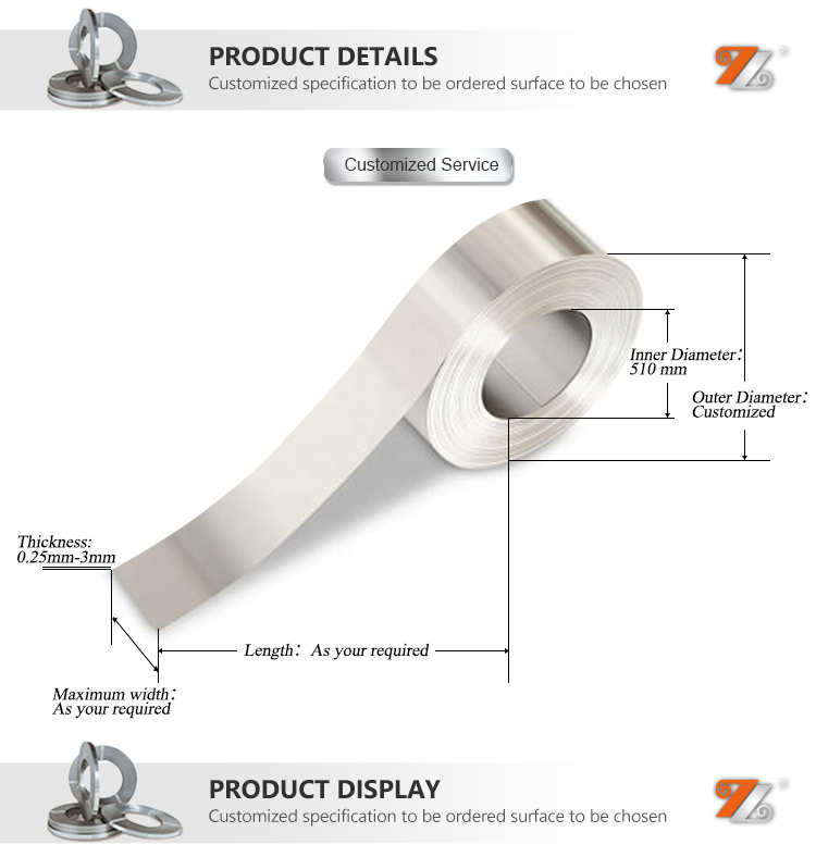 Customized thickness 2B BA stainless steel strip aisi 316l 54 mm 012 mm