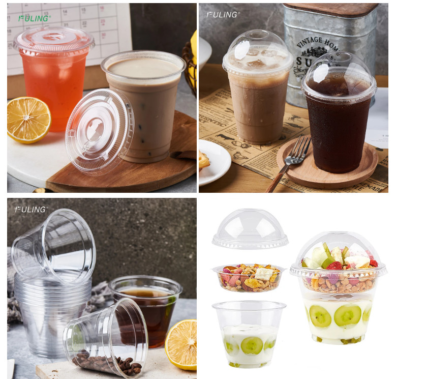 Wholesale 95mm Clear Plastic Cups PET Disposable Drinking Cup For Ice Coffee Juice Boba