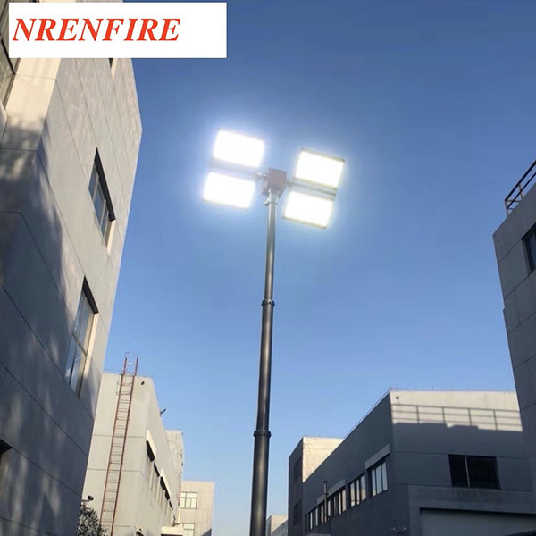 Fire Tender Mounted 6m pneumatic telescopic mast 4x180W LED Lights-pneumatic mast light