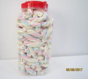 China Rope Shape Twisted Marshmallow Candy , Gourmet Marshmallow/ Healthy sweet wholesale