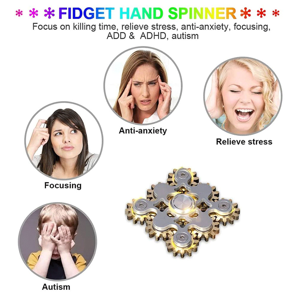 Metal Nine Tooth Linkage Spinner Fidget Toy for Adults' Stress and Anxiety Relief