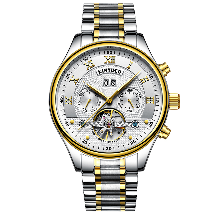 Tourbillon aumatic mechanical watch wind by hand no battery mechanical mens watch