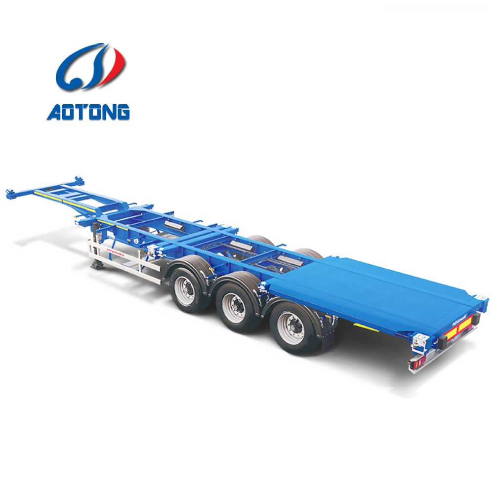 Truck Trailer 3 axles flatbed semi-trailer platform 40ft 48ft for container transport
