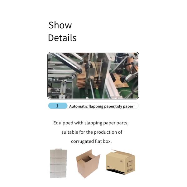 PLC Controlled CQT-800WK-1 Corrugated Paper Box Folder Gluer Machine for Box Packaging
