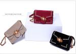 Polished Leather Single Womens Shoulder Handbags , Honeybee Fashion Rivets