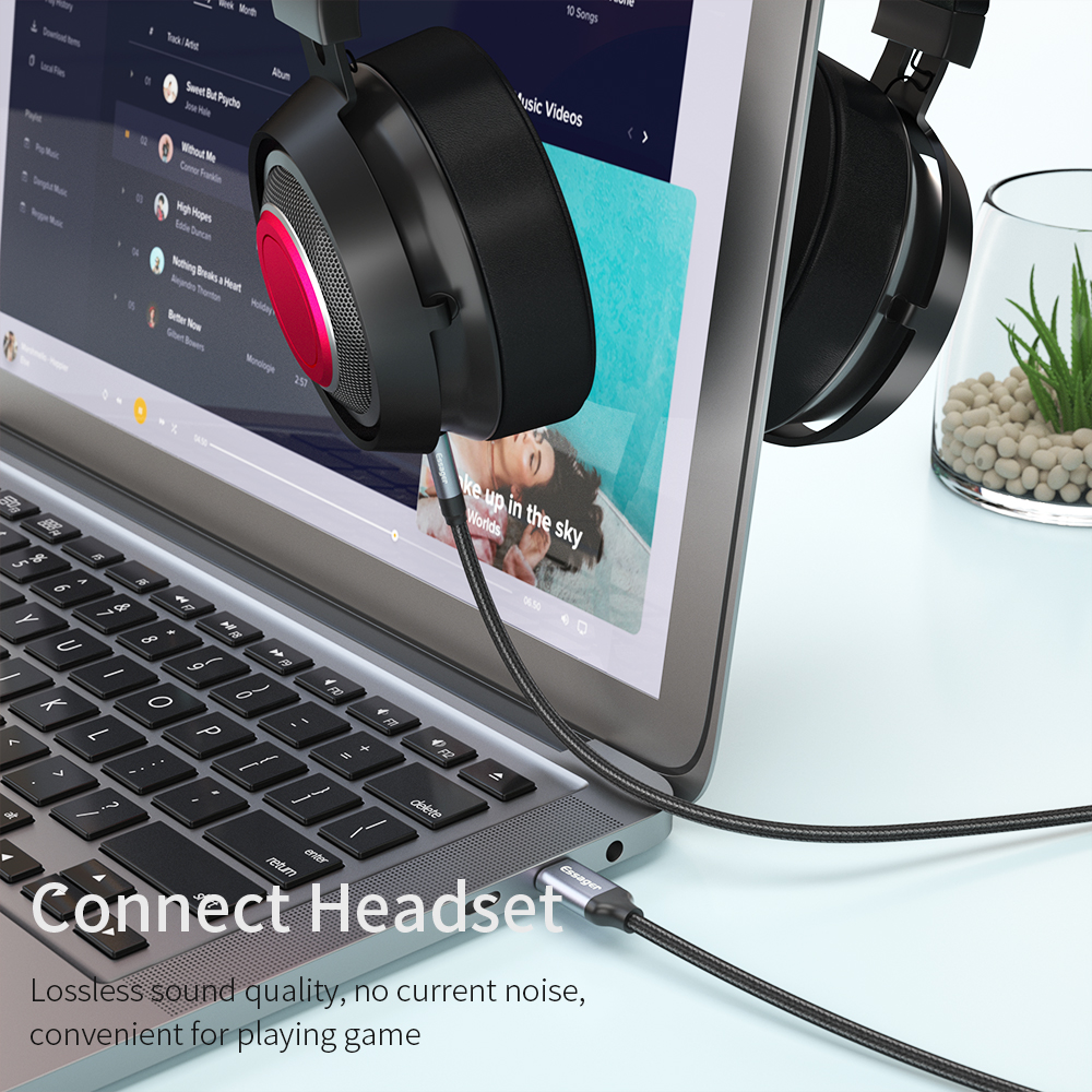 Type C To 3.5mm AUX USB Audio Adapter With Plug In Connection OLP Protection
