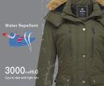 100% Oxford Synthetic Material Womens Long Puffer Coat Parka With Detachable