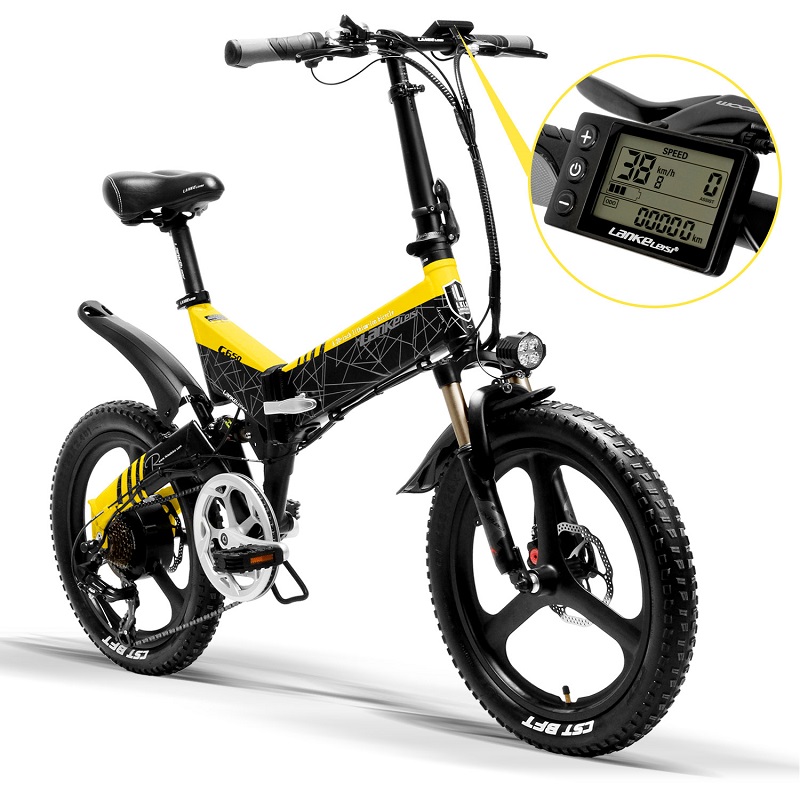 7 Speed Full Suspension Electric Bike , Shlmano 20 Inch Folding Electric Bicycle
