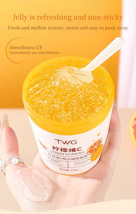 TWG Private Label Lemon Vitamin C Jelly Mask Sleeping Facial Mask With Spoon Hydrating Moisturizing Night Face Mask
