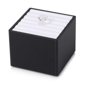 China oem 95*95*75 mm black white acylic salt cup for 5-star hotel bathroom wholesale
