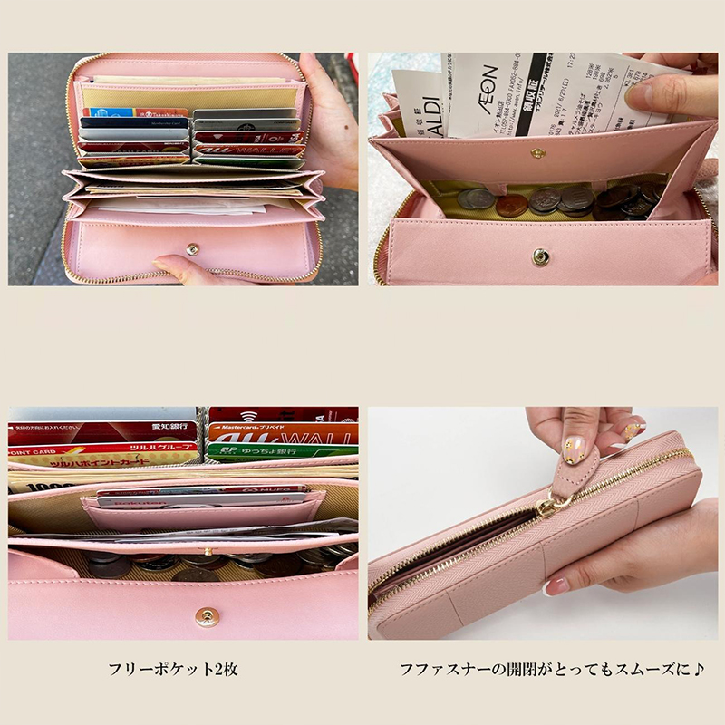 Long Wallet Length Lady Clutch Wallet with Large Capacity and Genuine Leather Material