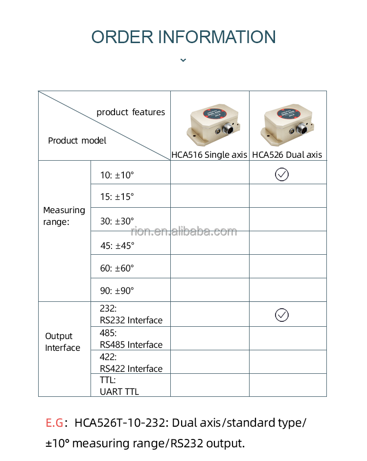 HCA526T High Precision Stable MEMS Digital Type Tilt Sensor For Ship navigation attitude measurement