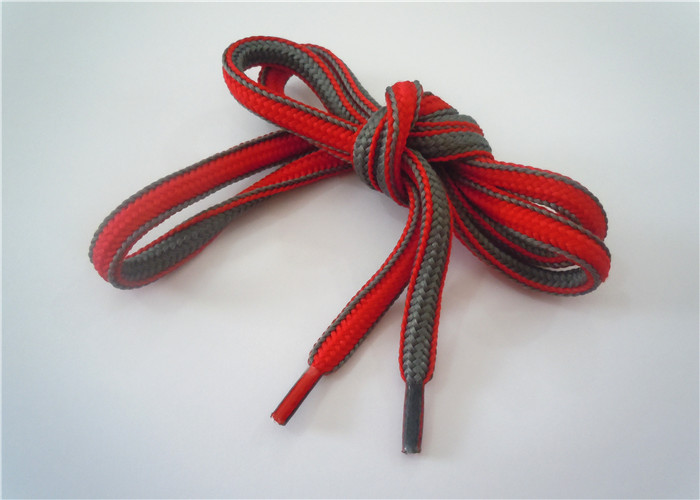 Decoration Nylon Bright Colored Shoe Laces Flat With Mental Tip