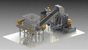 China Full Automatic Industrial Waste Shredder Rubber Recycling Machine , Rubber Tire Shredder wholesale