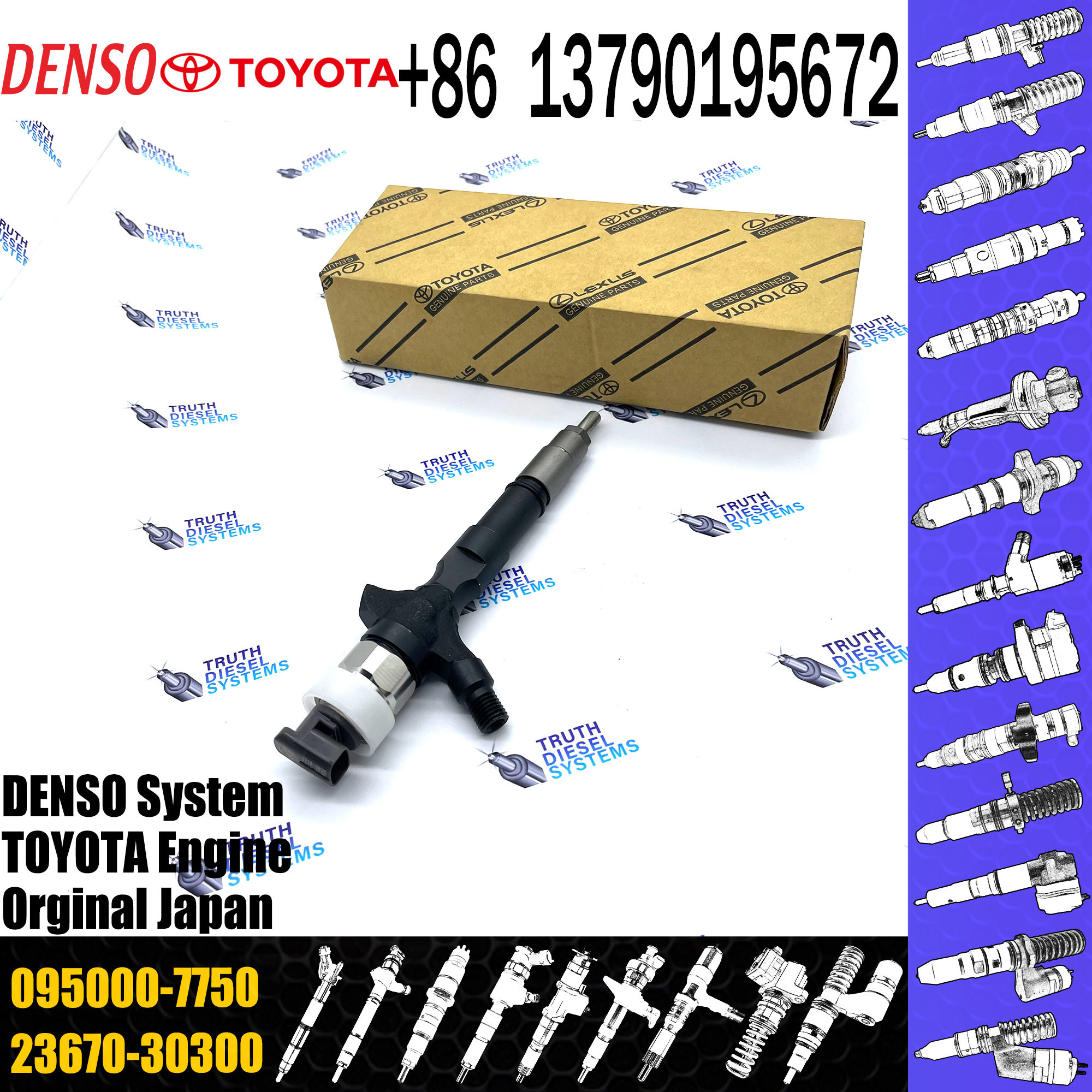 Fuel Injector 095000-8740 095000-7761 095000-7750 For 23670-0L010 23670-30300, 23670-39275