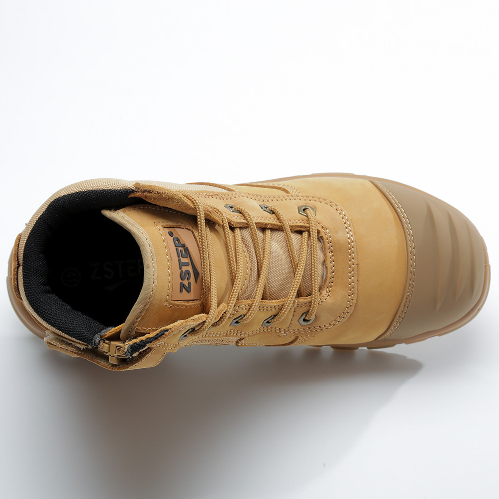 Mid Cut Construction Safety Shoes Genuine Leather Expensive Safety Shoes For Heavy Duty Work