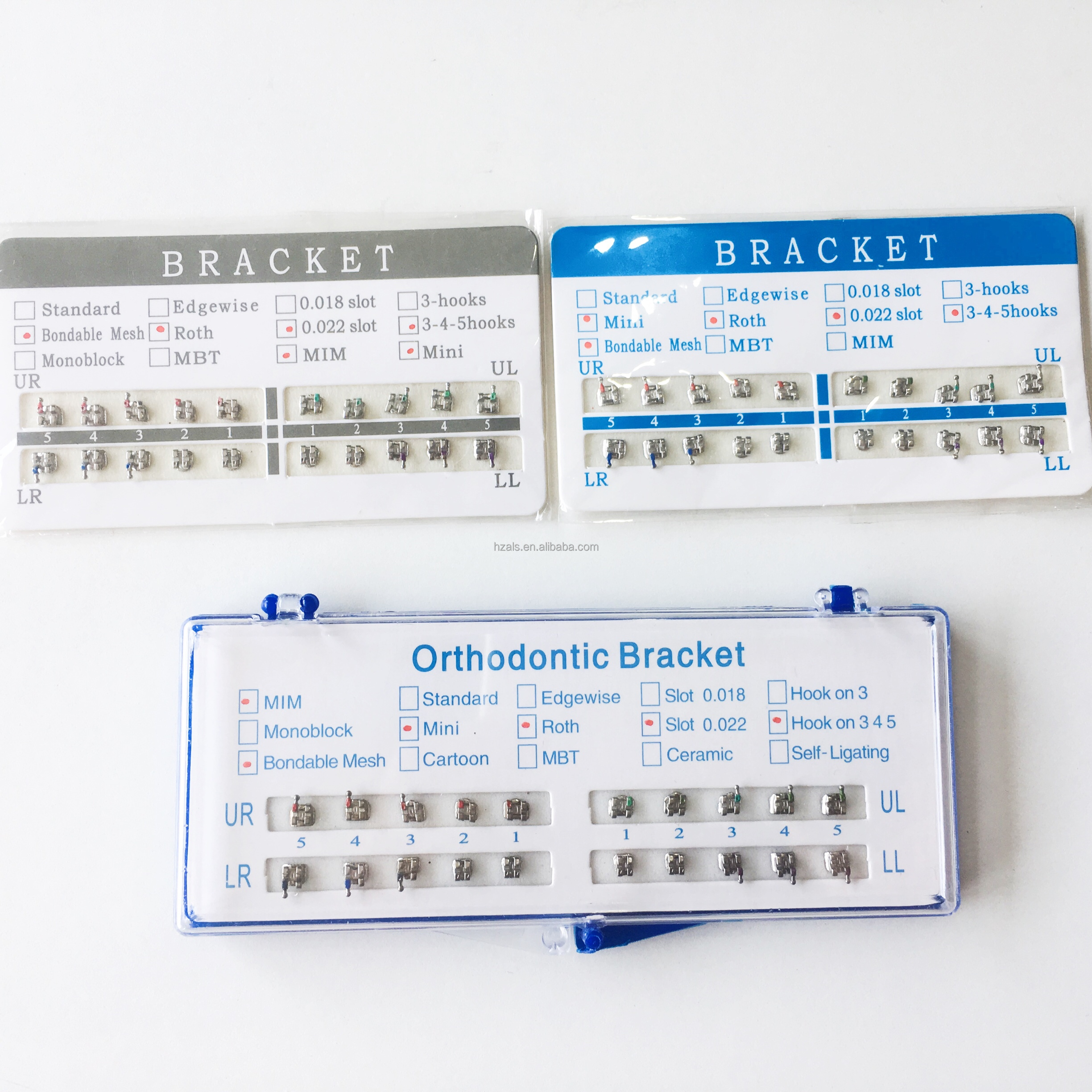 Bondable Stainless Steel Metal Orthodontic Bracket Crystal Sapphire Braces ALS Dental Supplies