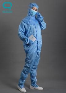 China 2.5mm Grid Clean Room Antistatic ESD Coverall Hooded Onesies Clothing wholesale