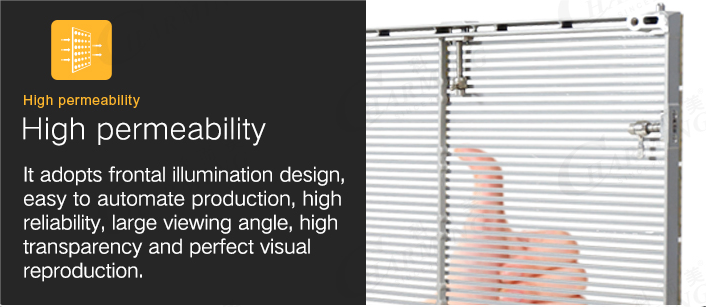 High Permeability Transparent LED Video Wall Outdoor LED Transparent Screen 1000x500mm