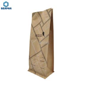 China Matte Lined Brown Kraft Paper One Way Valve Coffee Bags wholesale