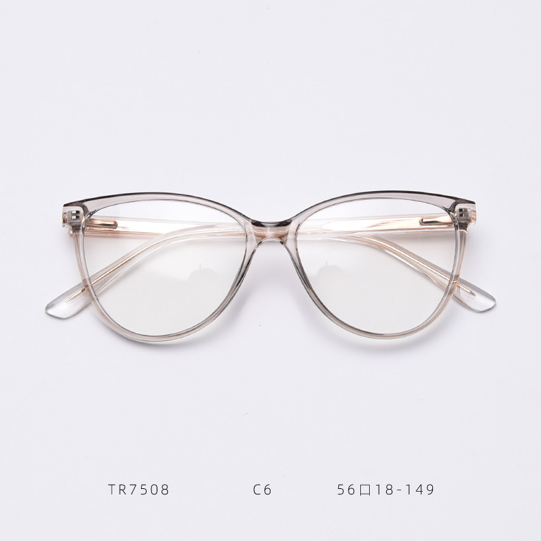 Spring Europe America Large Cat Eye TR90 Material Glasses Flat Mirror Female Myopia