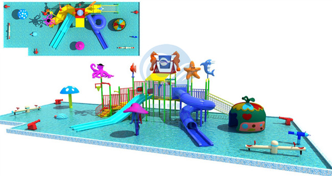 Children Aqua Park Hill Slide Ground Playground Water Slide Combo Customized