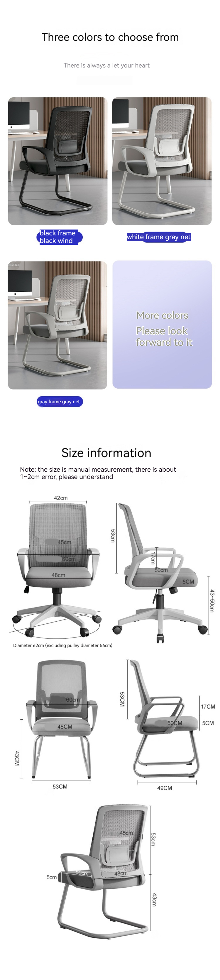Porosity-Specific Lumbar Release Mesh Chair Reversible Armrest Office Chair for Office