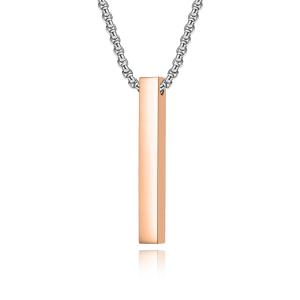 China Fashion Jewelry Men's Cuboid Stainless Steel Necklace Stainless Steel Cross Pendant Chain Necklace for Men Women 22-24 Inches wholesale