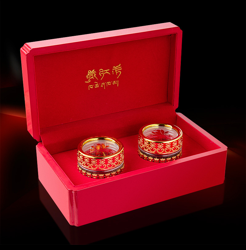 MDF wooden box for tea canister rectangle wooden tea box Storage Gift Red Packaging Wooden Box with velvet insert