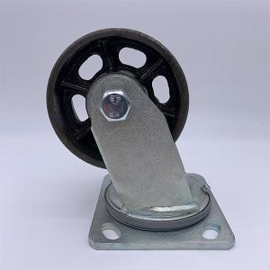 China 4 Inch Swivel Plate Cast Iron Heavy Duty Caster Wheels For Factory Equipment wholesale