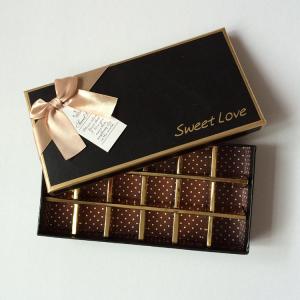 China Handmade Cardboard Chocolate Packaging Gold Stamping Ribbon Screen Printing wholesale