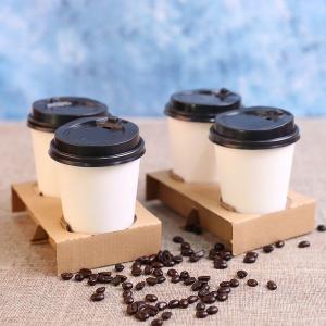 China Disposable Corrugate Coffee Cup Carrier Kraft Paper Hot Drink Holder For Cup Packing wholesale