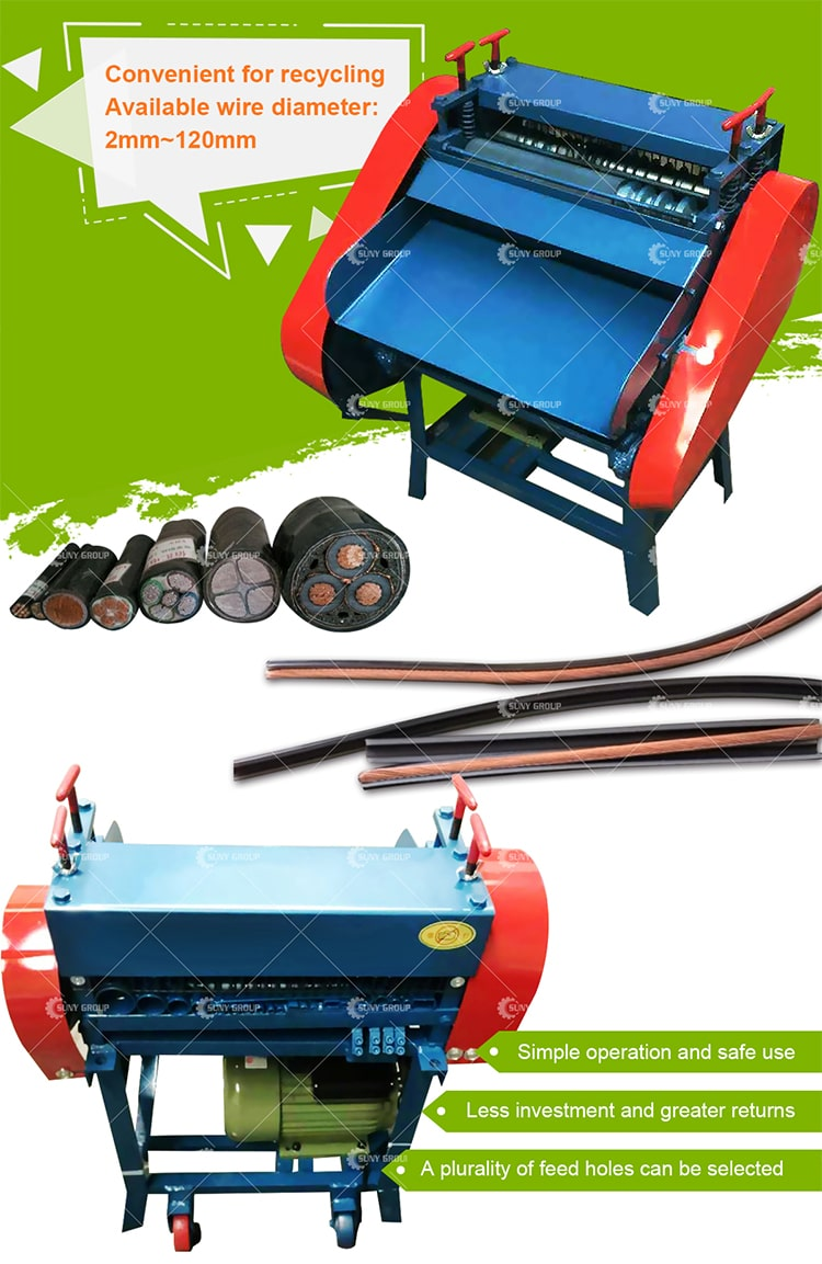 220V/380V Automatic Waste Copper Wire Stripping Machine for Cable Recycle Industry