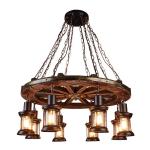 Boat Retro Hanging Lamps Metal Rustic Wooden Retro Chandelier Anti - Corrosion