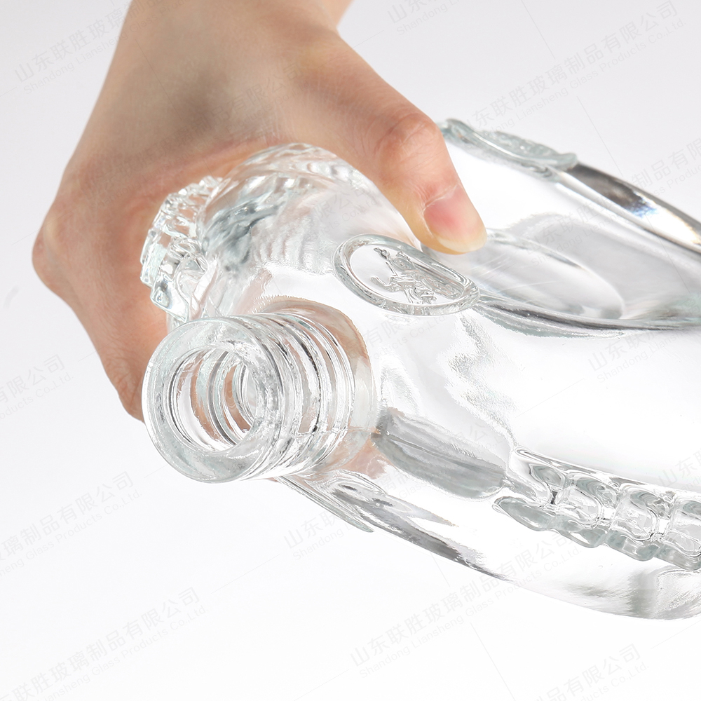 Hot Stamping Glass Bottle 1000ML 750ML 250ml Empty For Vodka Brandy