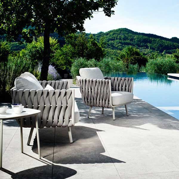 Leisure Outdoor Furniture Garden Patio Aluminum Frame Rope Sofa Set