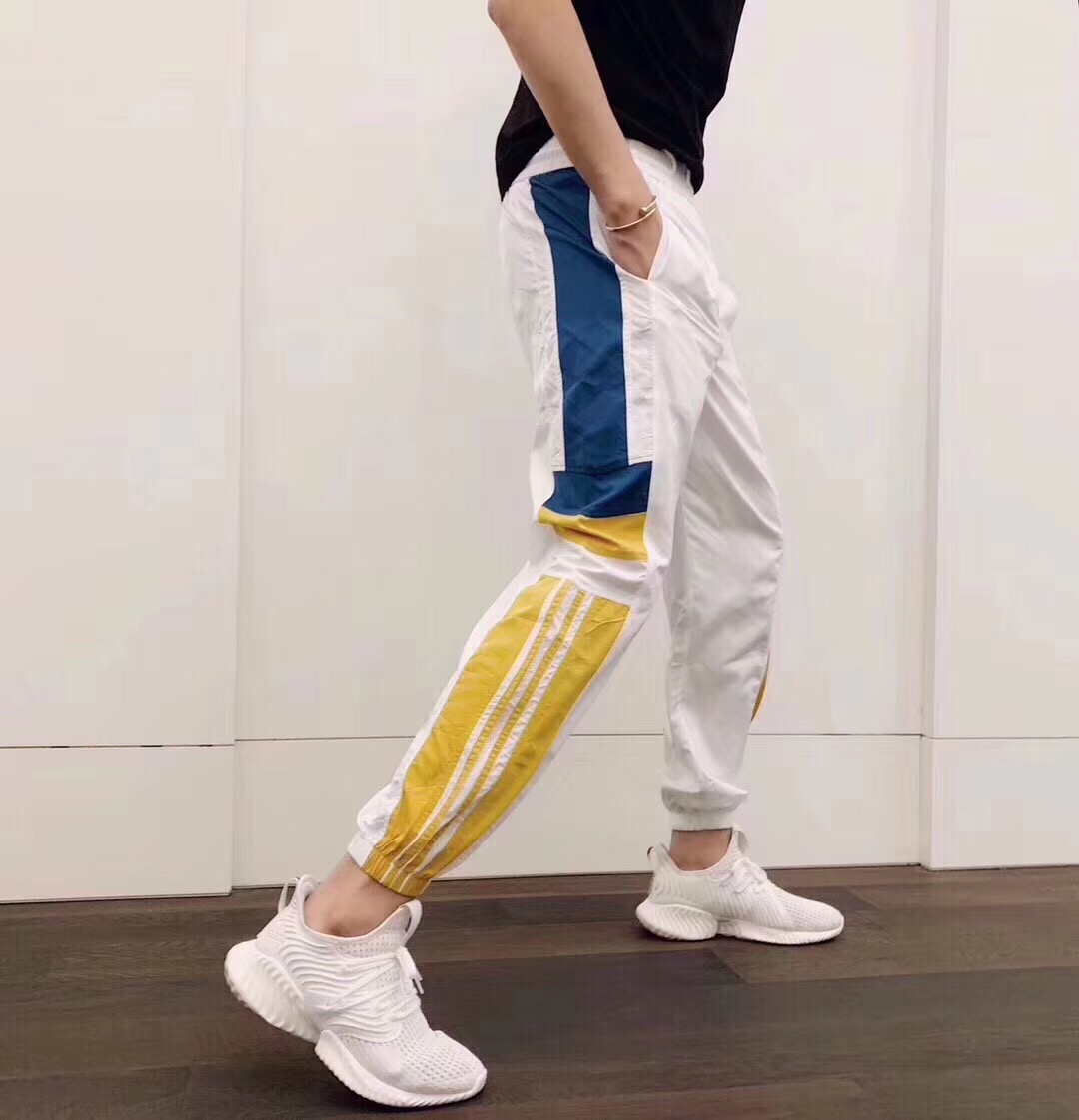 Outdoor Polyester Mens Leisure Pants Sport Trousers Elasticated Waist Breathable