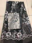 Embroidered Sequin Lace Fabric , Floral Tulle Fabric For Fashion Party Gown