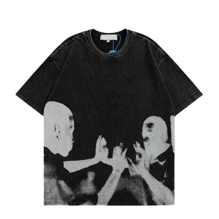 200gsm 300gsm 400gsm Men's Digital Print Vintage Acid Washed T-shirt Custom Logo Design