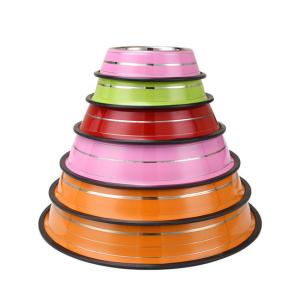 China Anti Skid 2500ml Rubber Dog Food Bowl Pet Stainless Steel wholesale